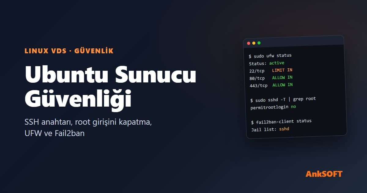 Ubuntu Sunucu Güvenliği: SSH Anahtarı, Root Girişini Kapatma, UFW ve Fail2ban
