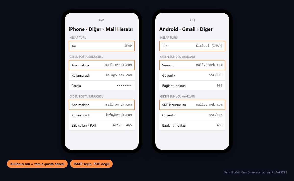 iPhone ve Android IMAP ayarları