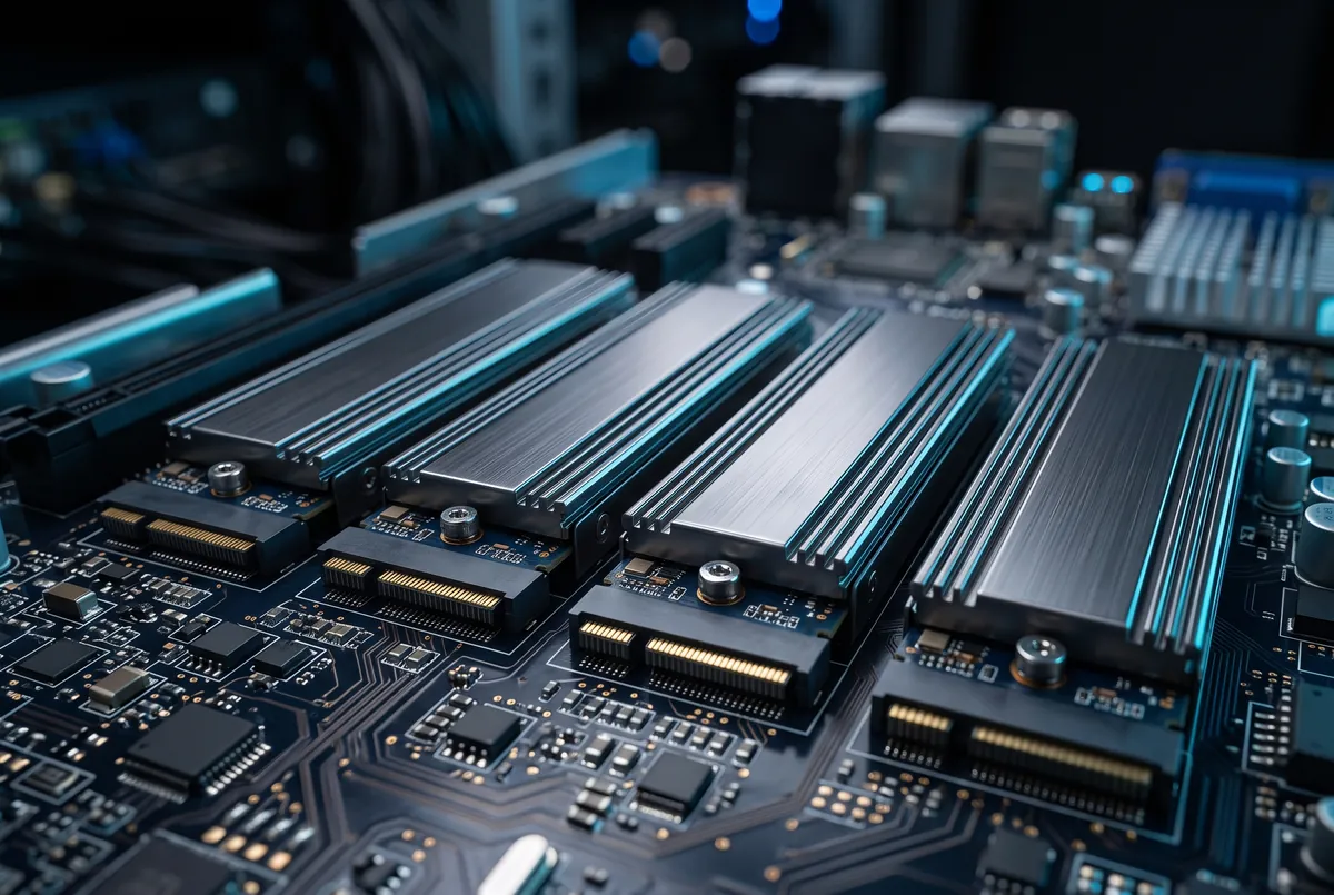 NVMe SSD diskli sunucu yuvaları
